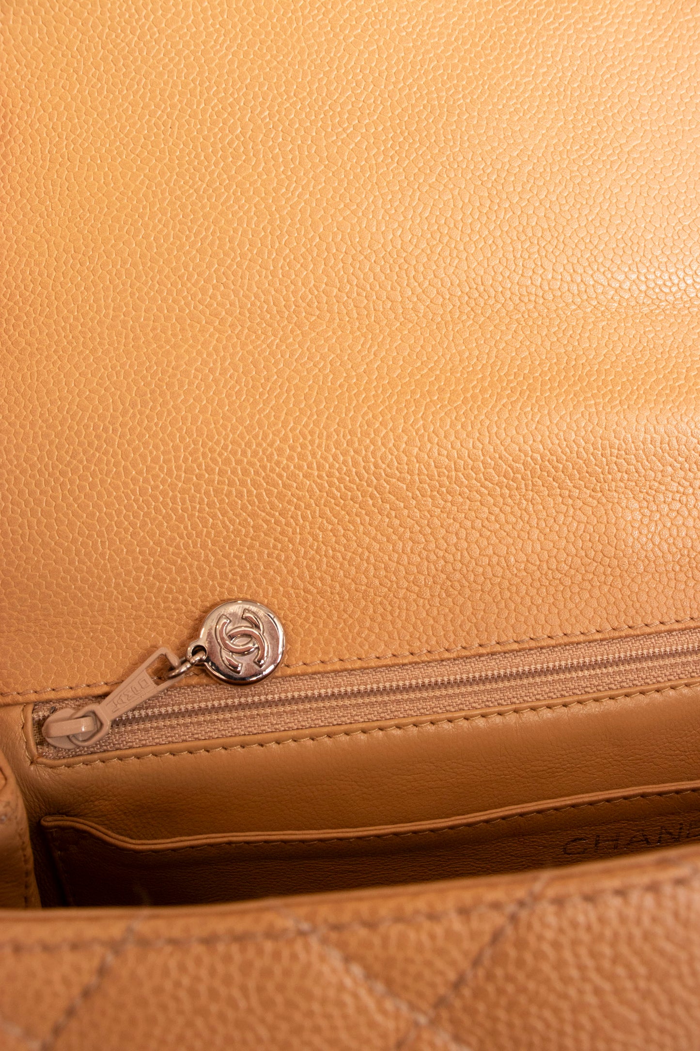 Chanel Beige Caviar Kelly Top Handle Bag 2004