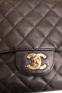 Chanel Black Caviar Leather Jumbo Flap Handbag