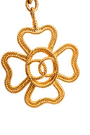 Chanel Gold Clover Pendant Necklace