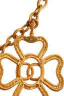 Chanel Gold Clover Pendant Necklace