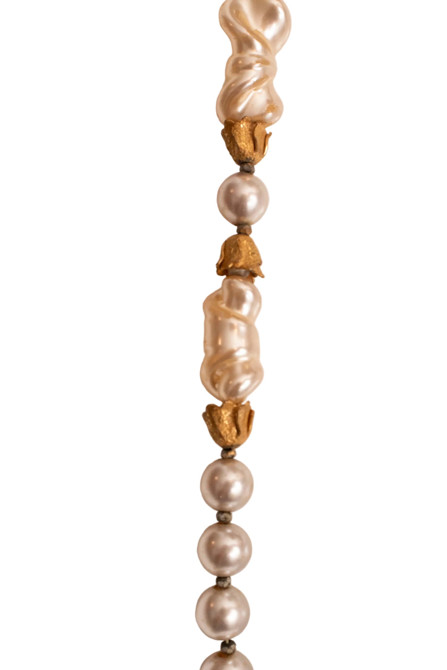 Miriam Haskell Long Faux Pearl Necklace