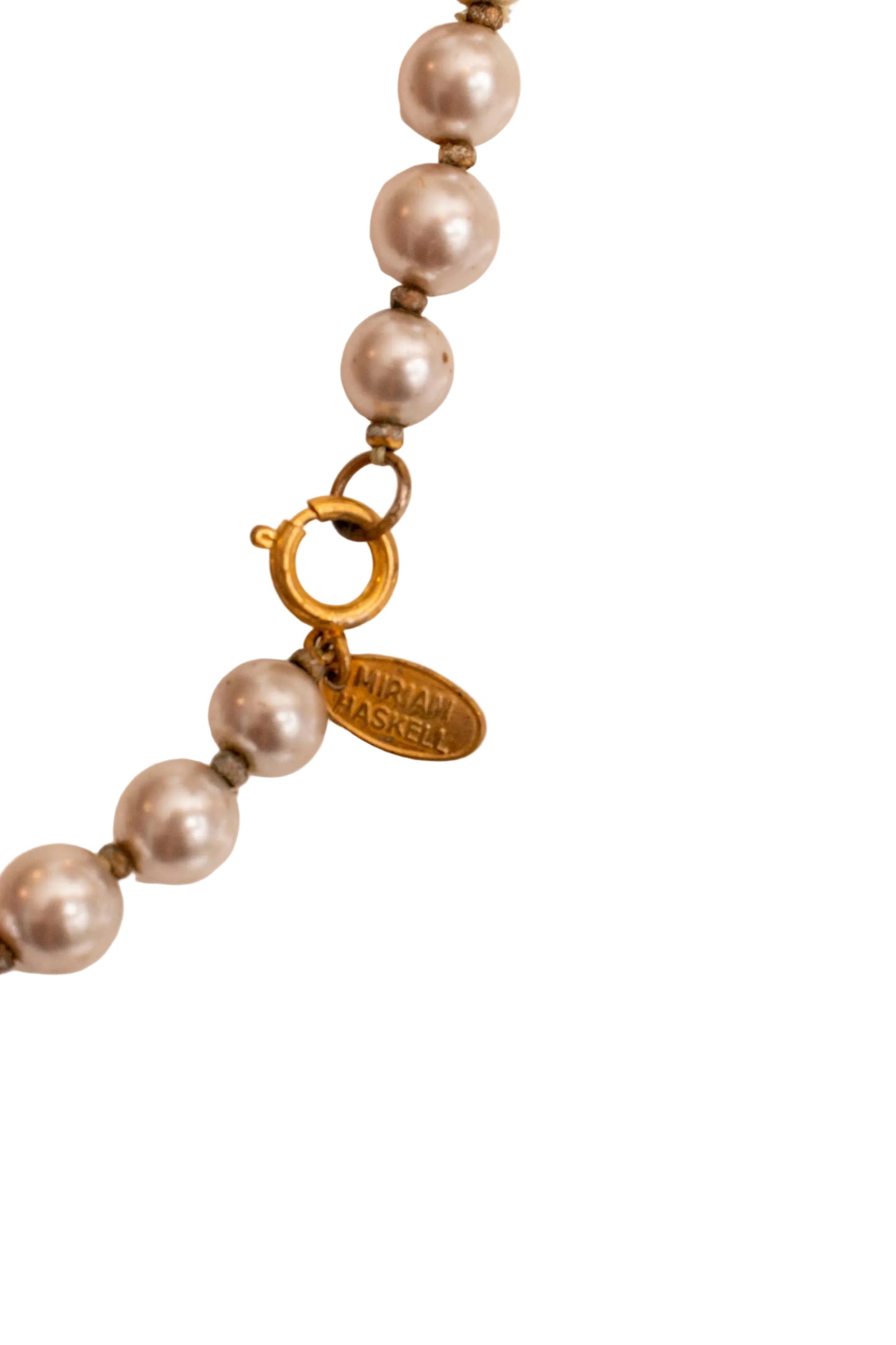 Miriam Haskell Long Faux Pearl Necklace