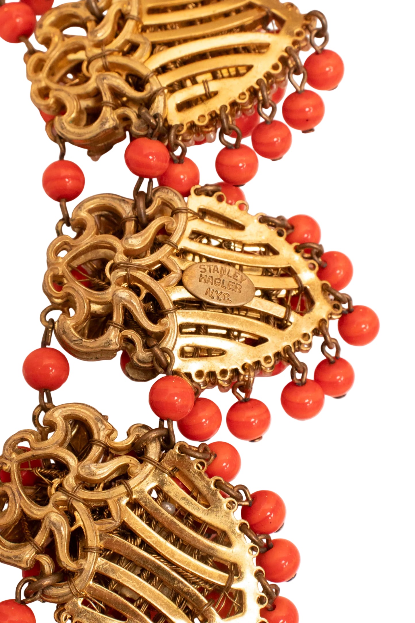 Stanley Hagler Orange Necklace & Bracelet