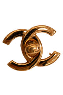 Chanel Coco Mark Gold Turn Lock Brooch