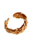 Van Der Straeten Gold Tone Leaf Cuff Bracelet
