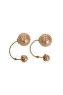 Christian Dior Pearl and Gold Pierced Earrings