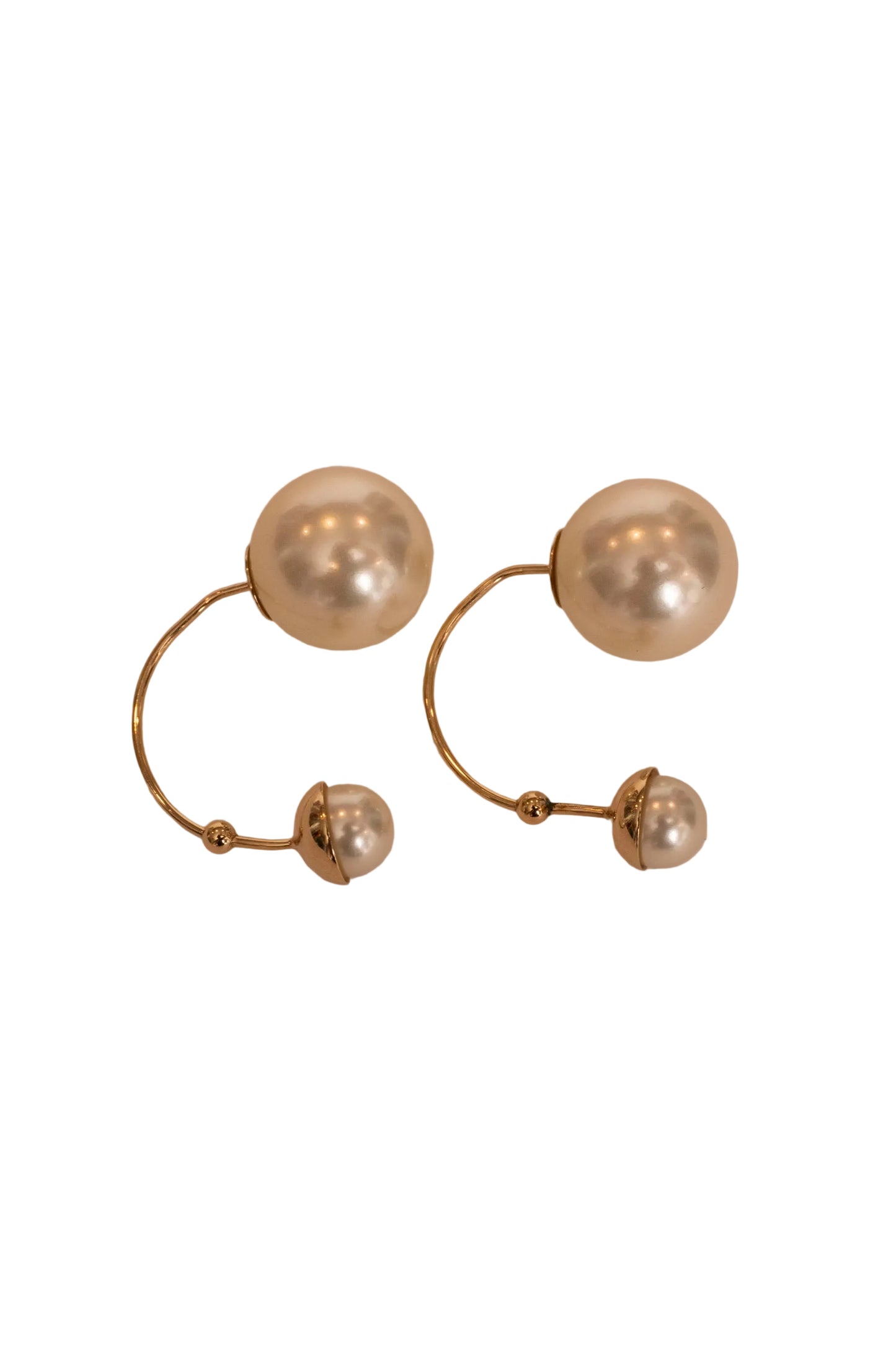Christian Dior Pearl and Gold Pierced Earrings