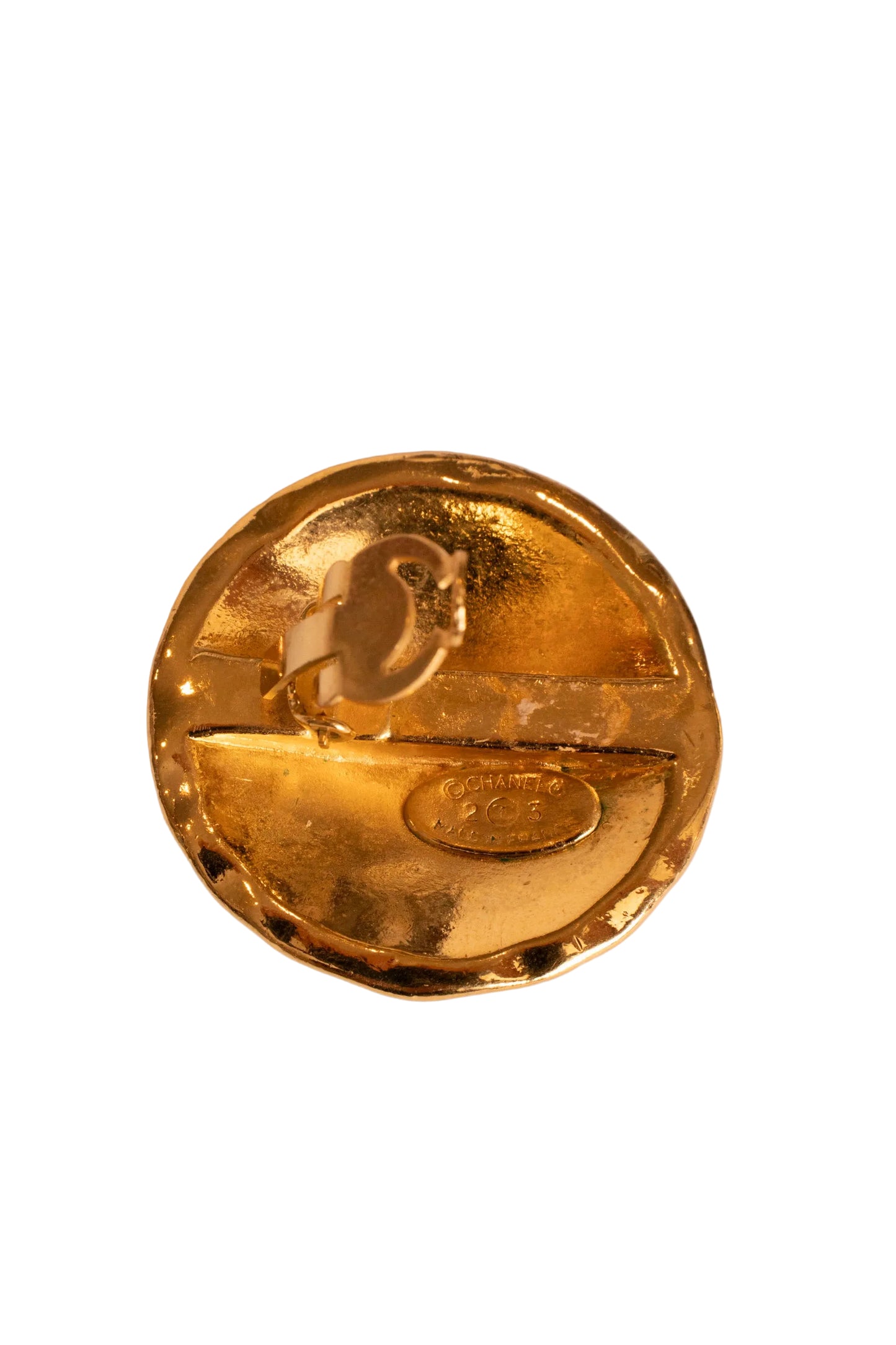 Chanel Quilted Gold Earrings