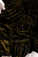 Arnold Scaasi Green Velvet Cap Sleeve Knee Length Cocktail Dress