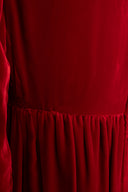 Marsal Red Velvet Mink Long Sleeve Maxi Dress