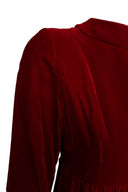 Marsal Red Velvet Mink Long Sleeve Maxi Dress