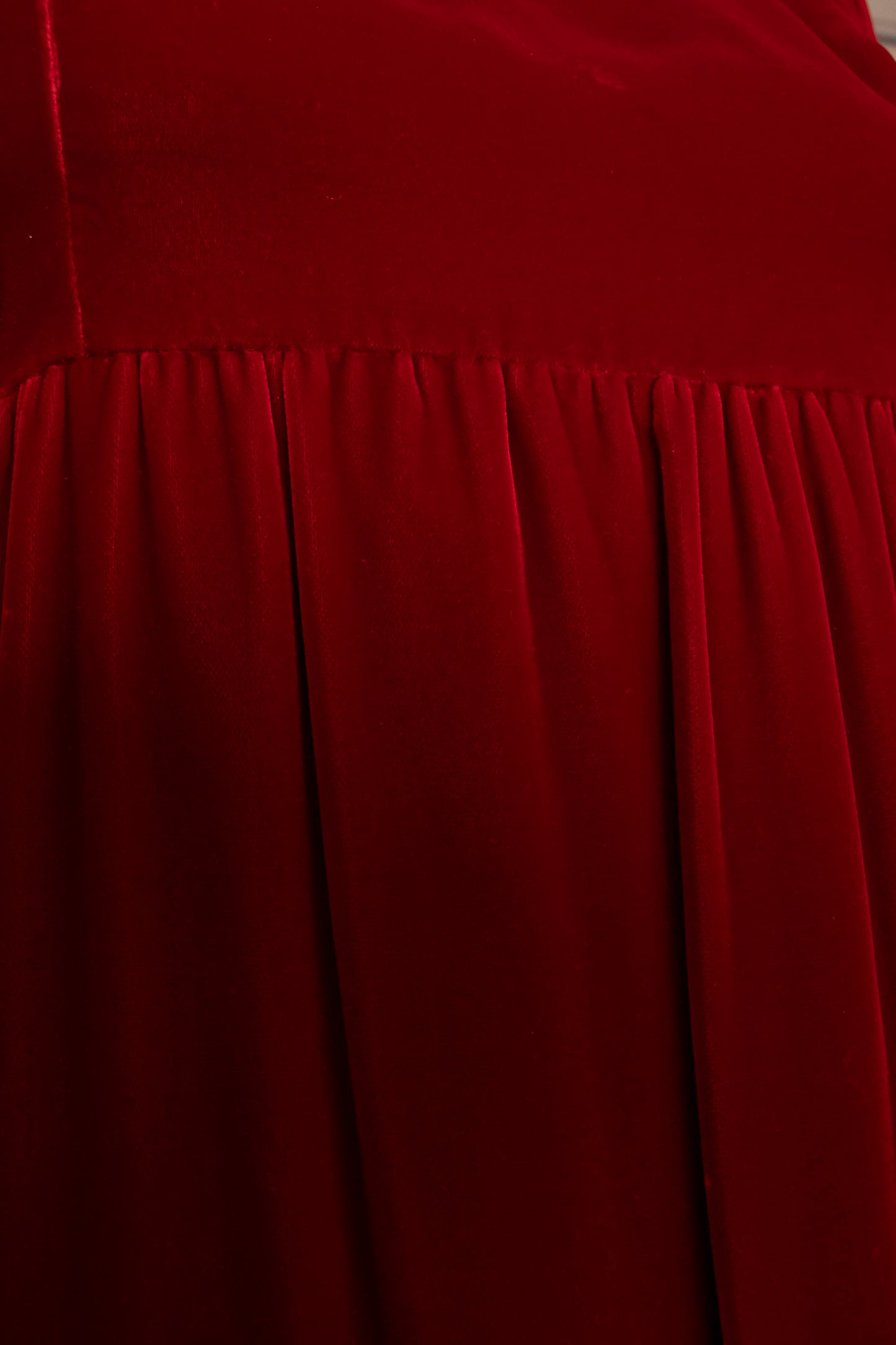 Marsal Red Velvet Gown with Mink Hem