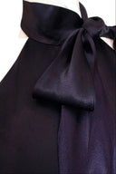 Oscar de la Renta Blue Satin Velvet Halter Knee Length Dress