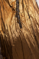 Krizia Gold Lame Beaded Long Sleeve Maxi Dress