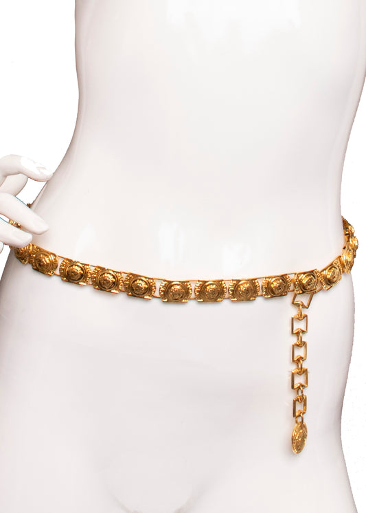 Versace Gold Medusa Head Chain Belt S/M