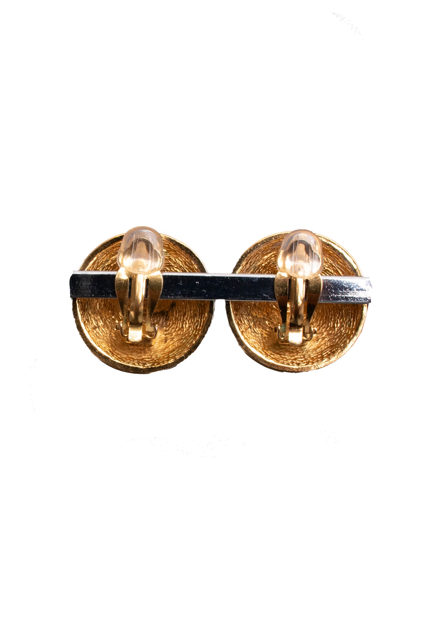 Chanel Gold and Strass CC Clip-On Earrings