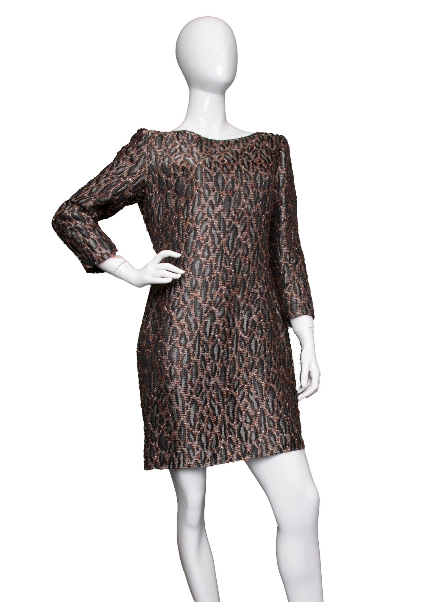 90s Valentino Leopard Print Dress L