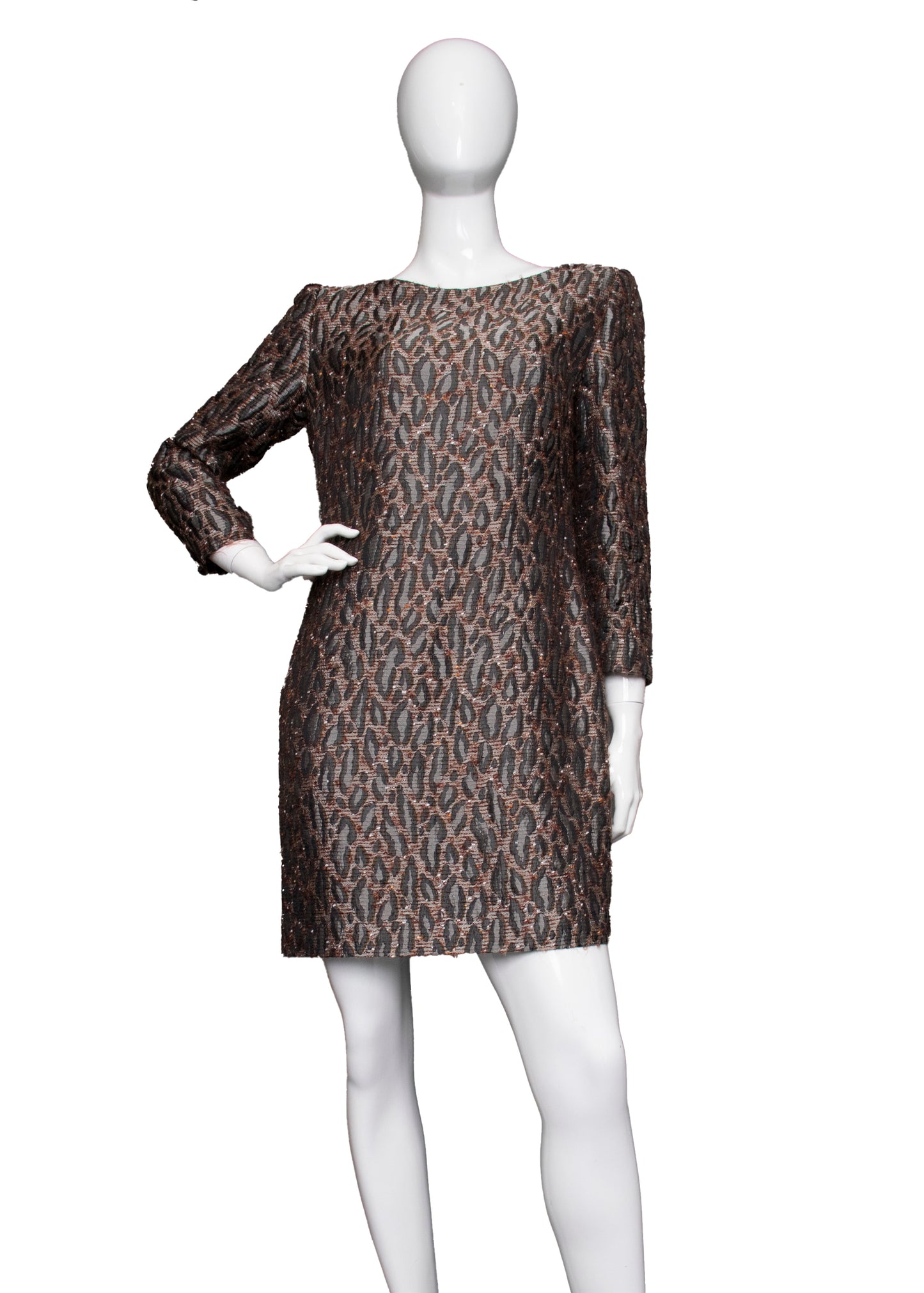 90s Valentino Leopard Print Dress L