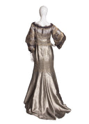 Carolina Herrera Gold Silk Long Sleeve Maxi Dress