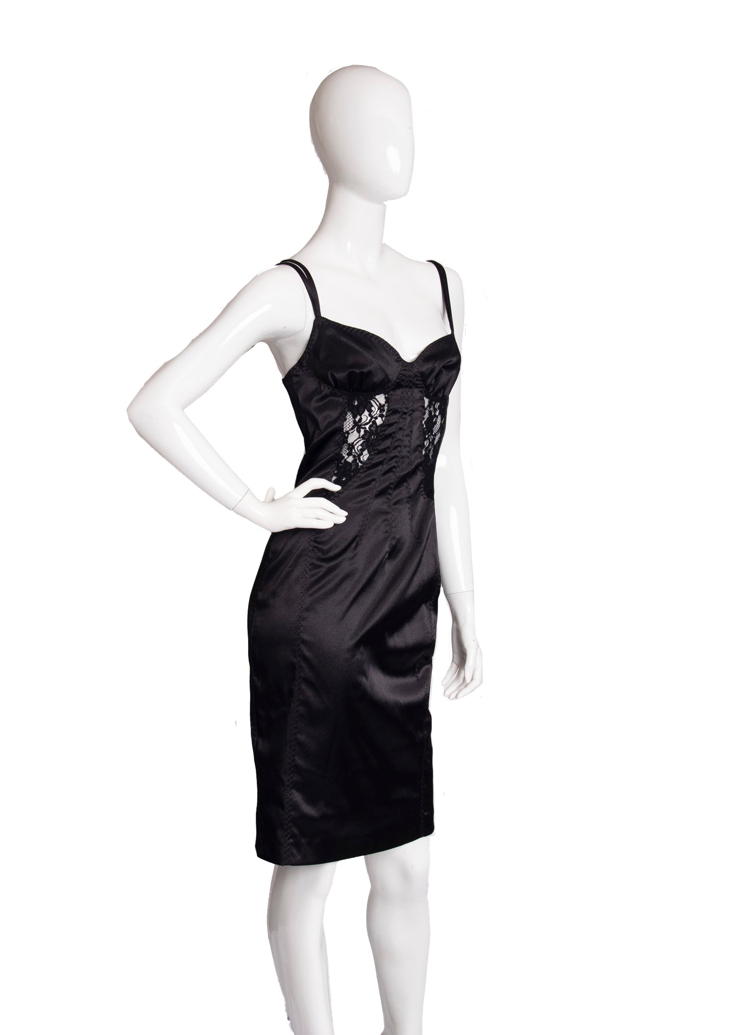 00s Dolce & Gabbana Black Corset Dress S