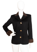 Versace Couture Black Cashmere Fur Long Sleeve Jacket