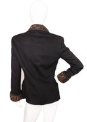 Versace Couture Black Cashmere Fur Long Sleeve Jacket