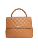 Chanel Beige Caviar Leather Top Handle Kelly Handbag