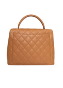 Chanel Beige Caviar Leather Top Handle Kelly Handbag