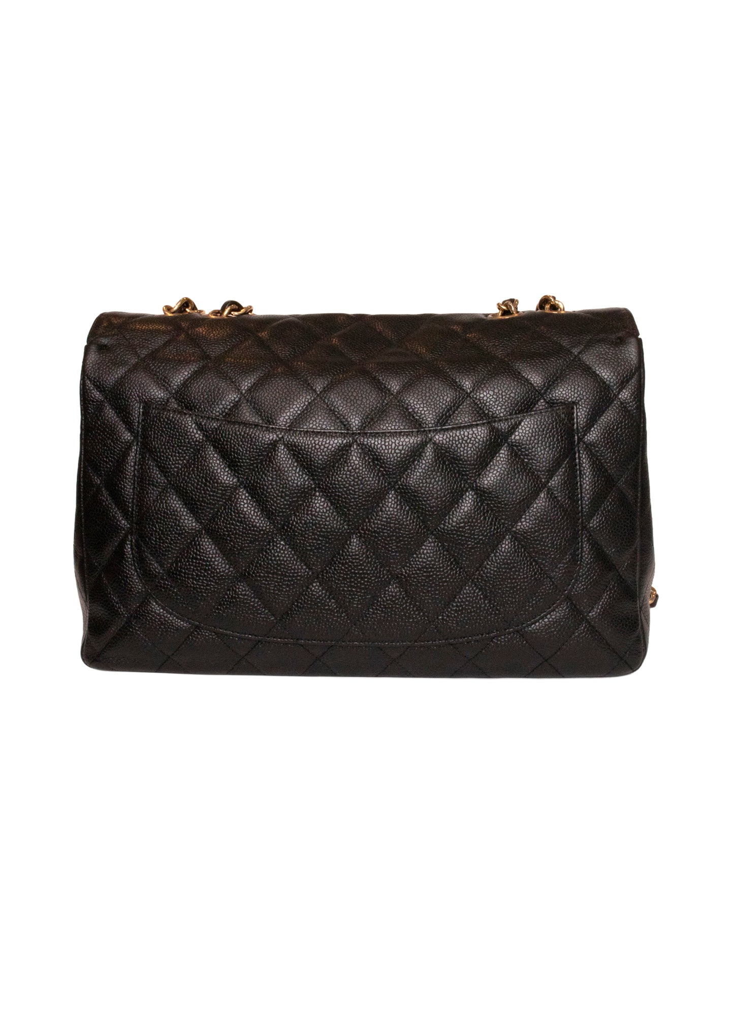 Chanel Black Caviar Jumbo Flap Handbag 2001