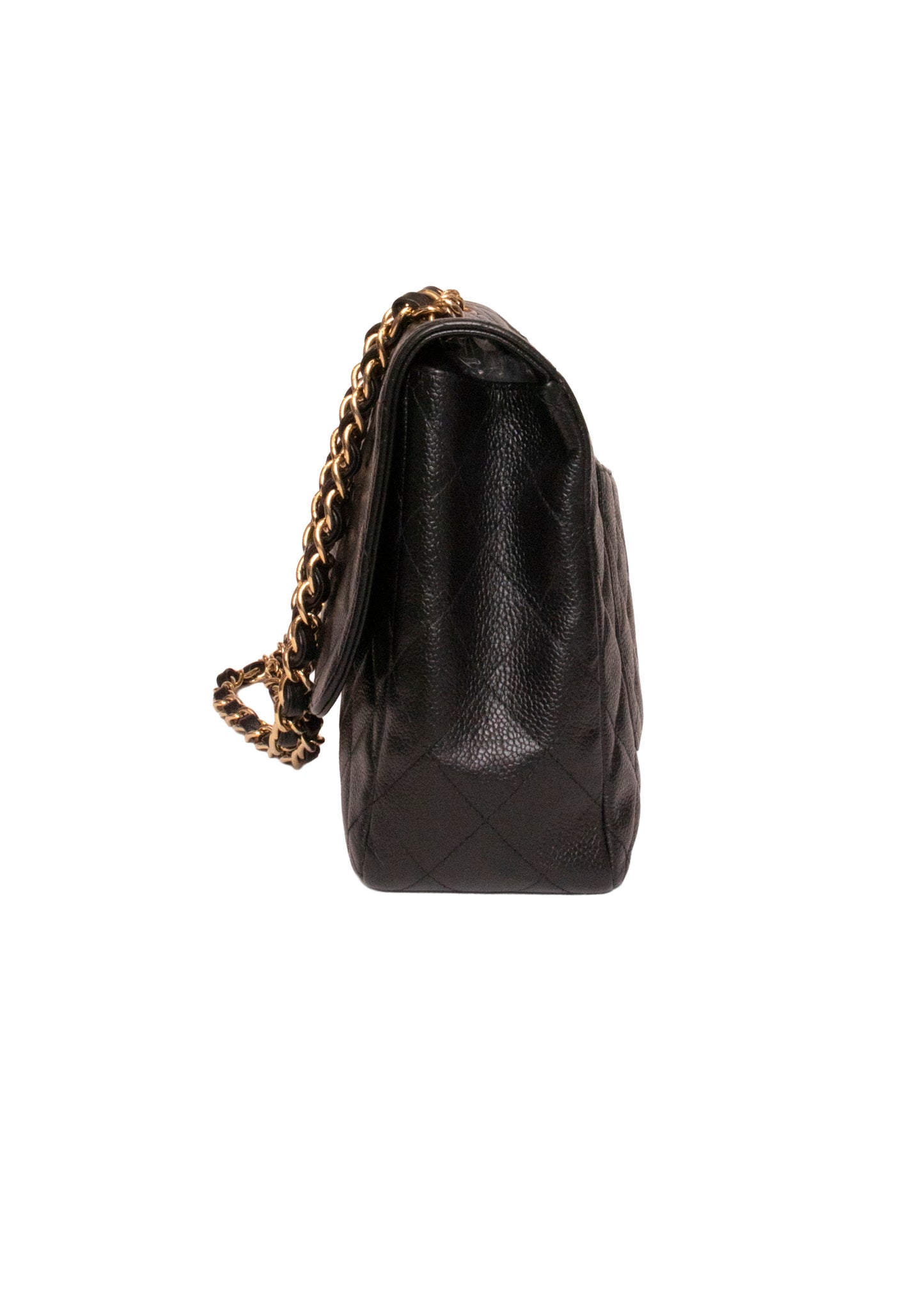 Chanel Black Caviar Jumbo Flap Handbag 2001