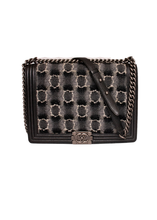 Chanel Check Boy 25 Coco Mark Chain Bag