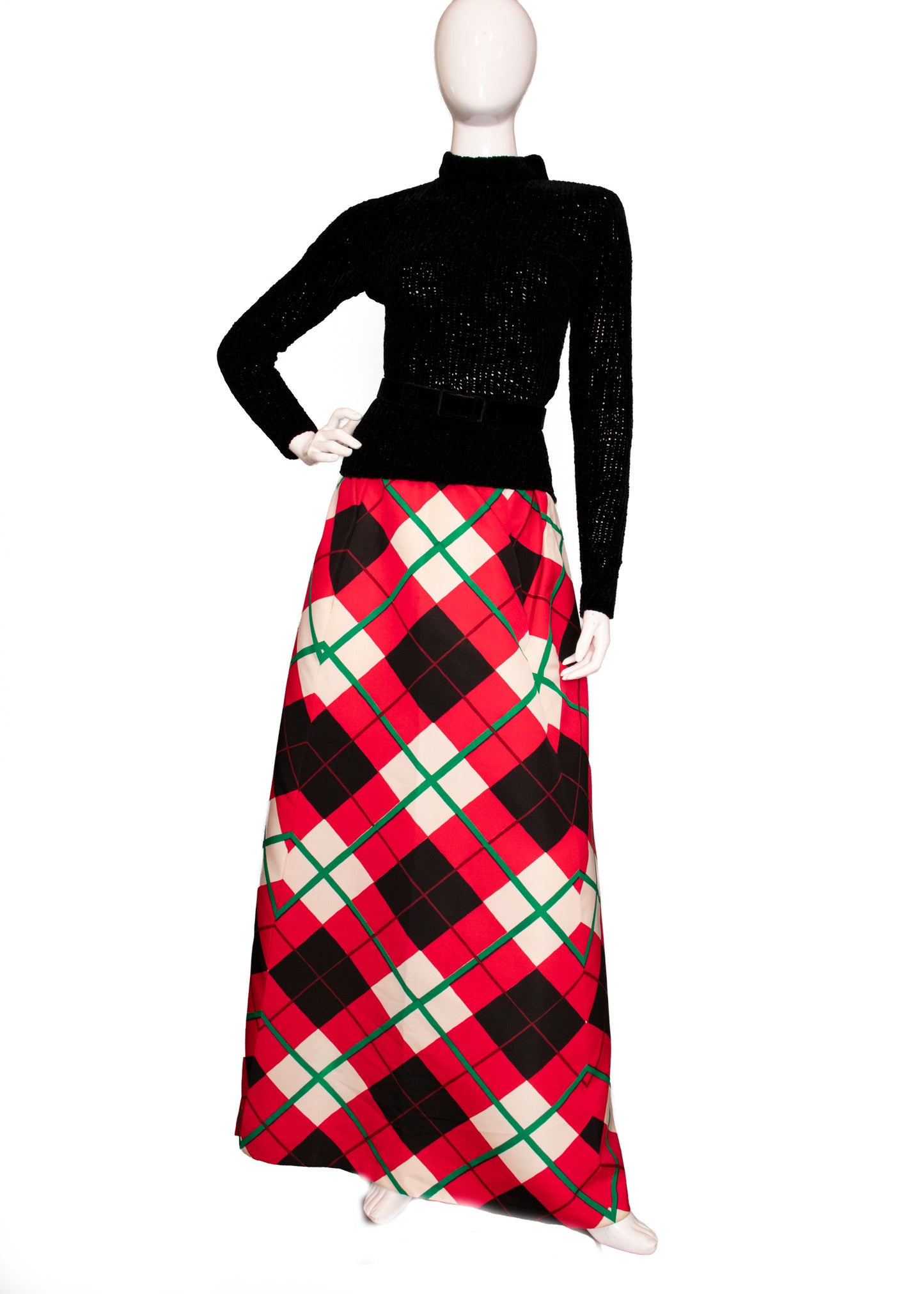 Givenchy Couture Plaid Skirt Set