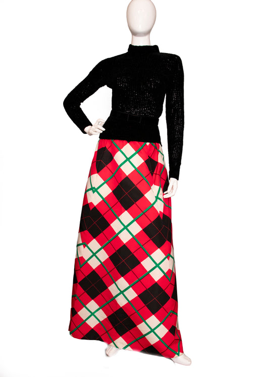 Givenchy Couture Plaid Skirt Set