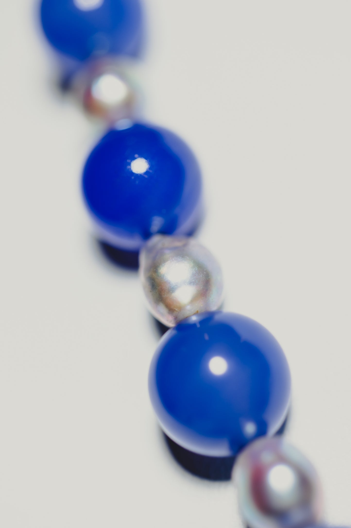 Lavender Agate & Blue Pearl Necklace