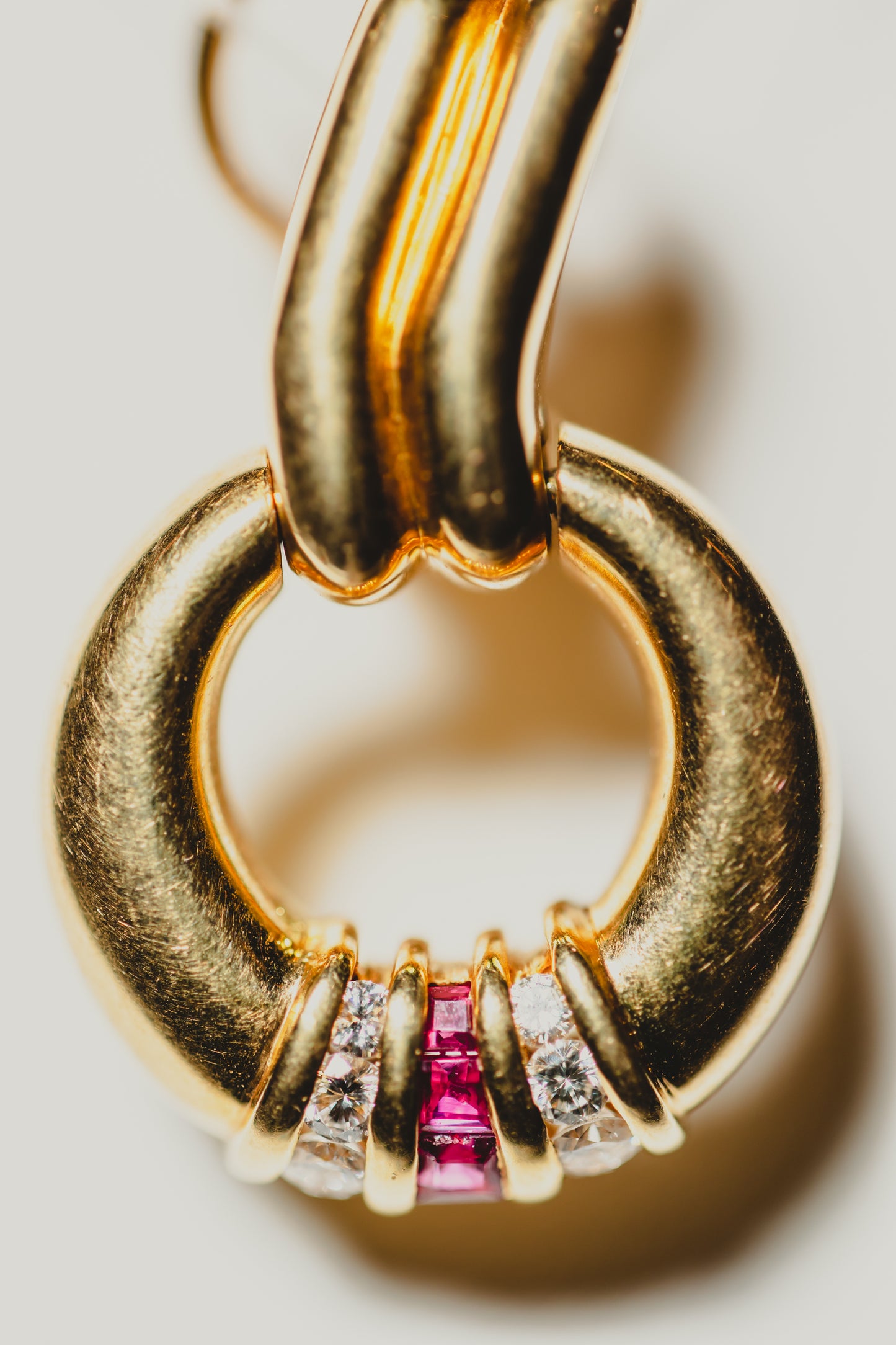 Rose Gold Ruby & Diamond Earrings