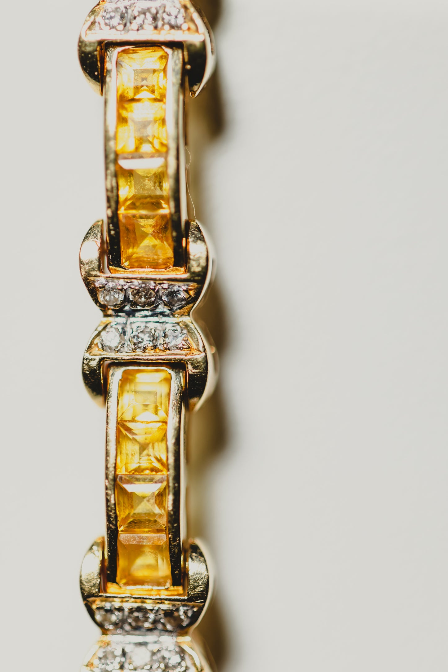 Yellow Sapphire & Diamond Link Bracelet