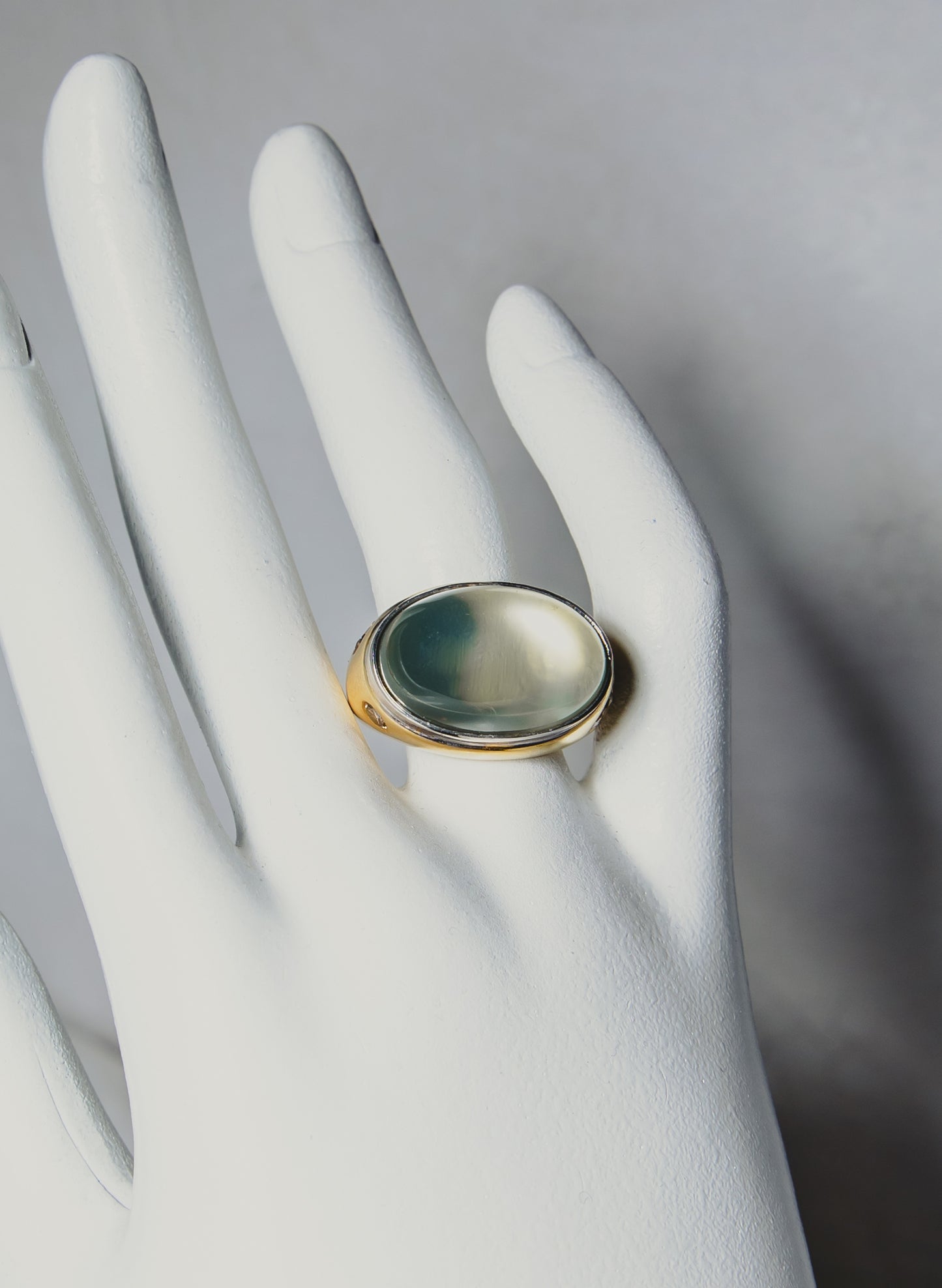 Moonstone & Diamond Gold Ring