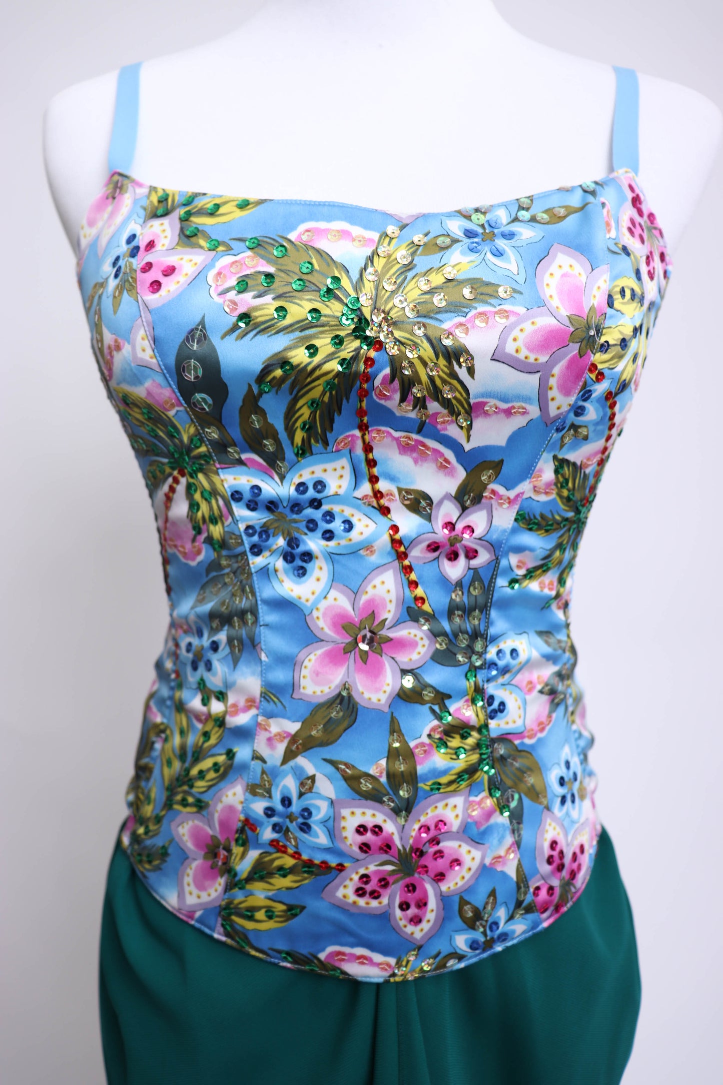 00's Tropical Bustier Top S/M