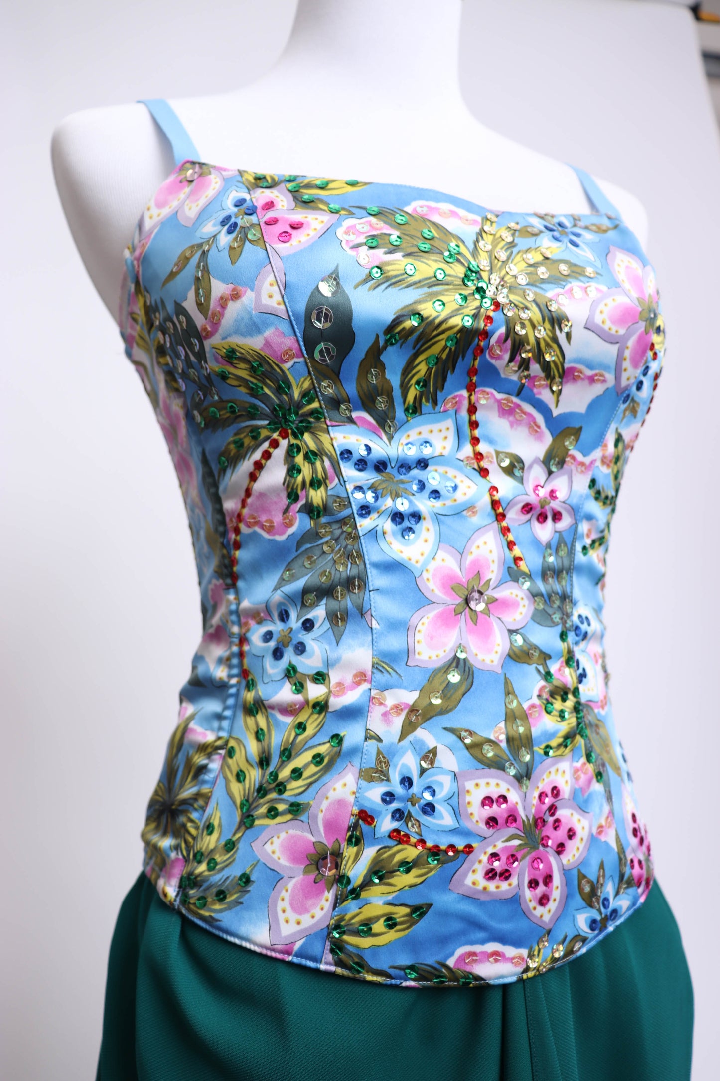 00's Tropical Bustier Top S/M