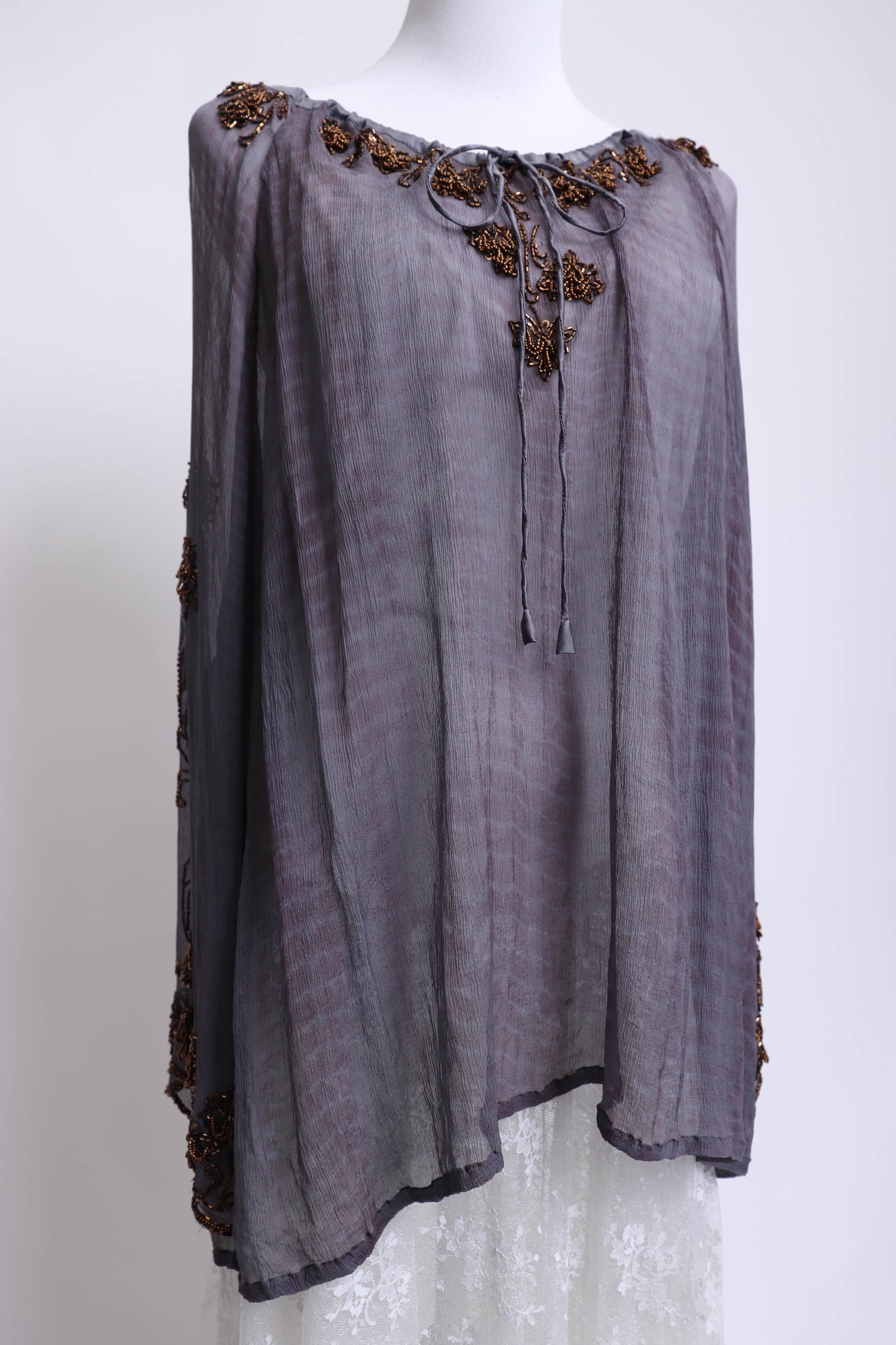 00's Silk Peasant Blouse M/L/XL