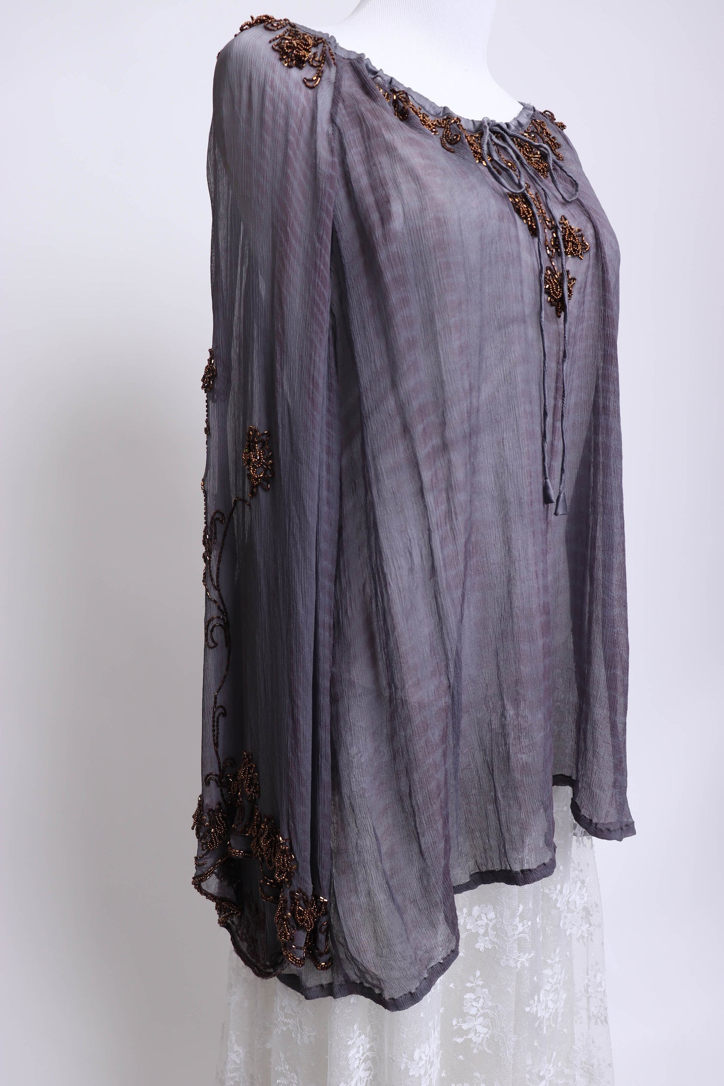 00's Silk Peasant Blouse M/L/XL