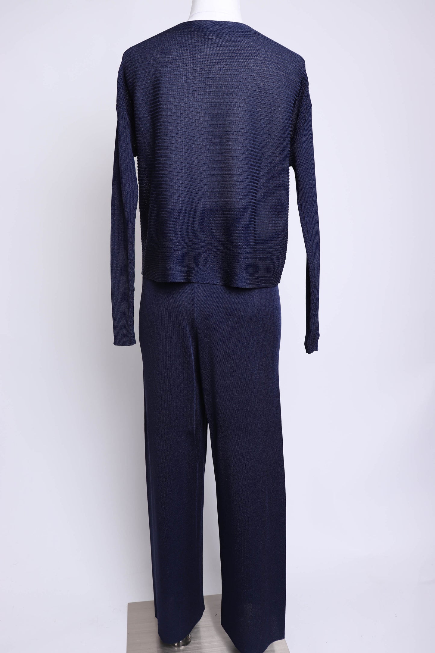 80's Jaeger Navy Knit Pant Set XS