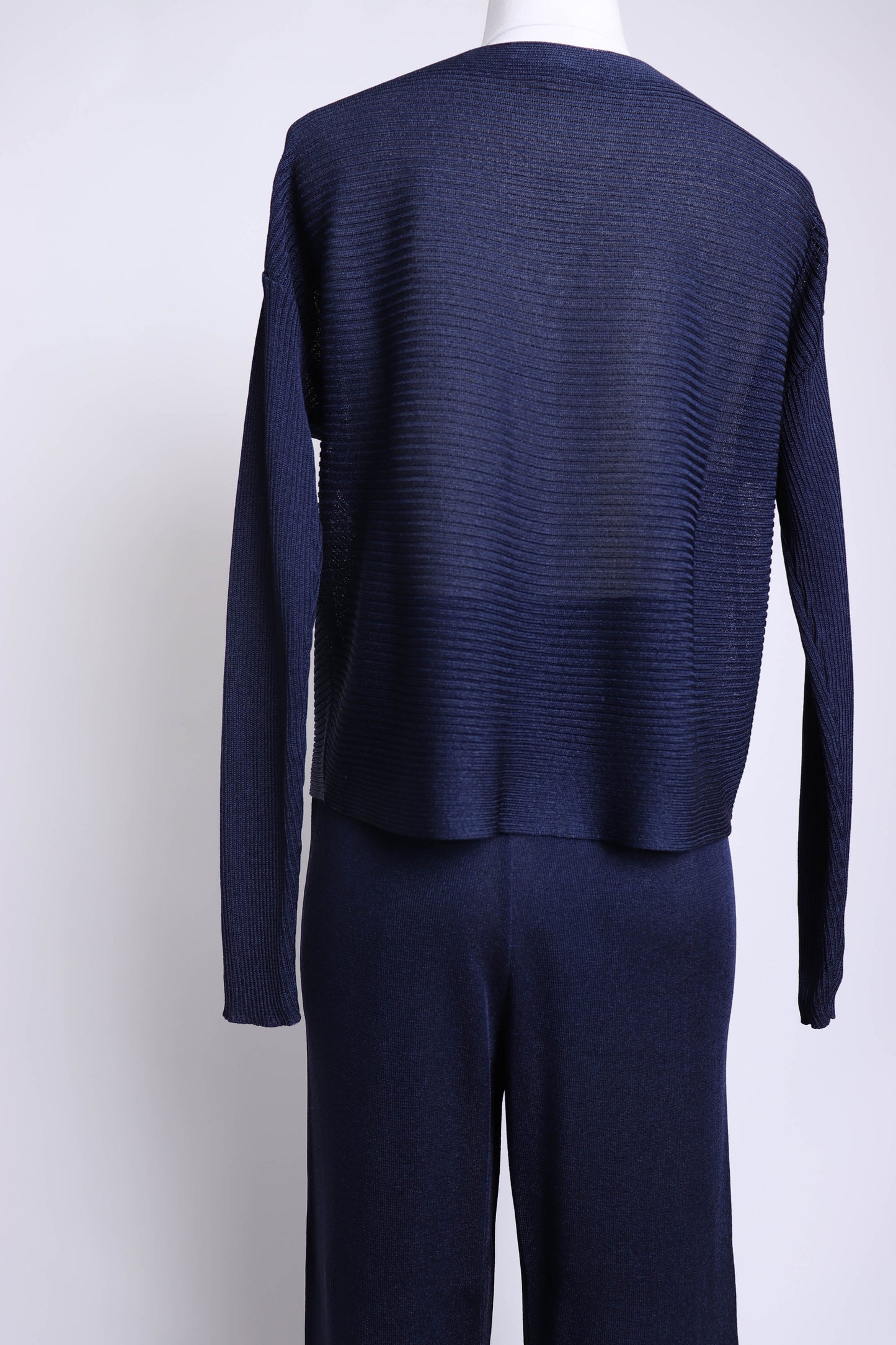 80's Jaeger Navy Knit Pant Set XS