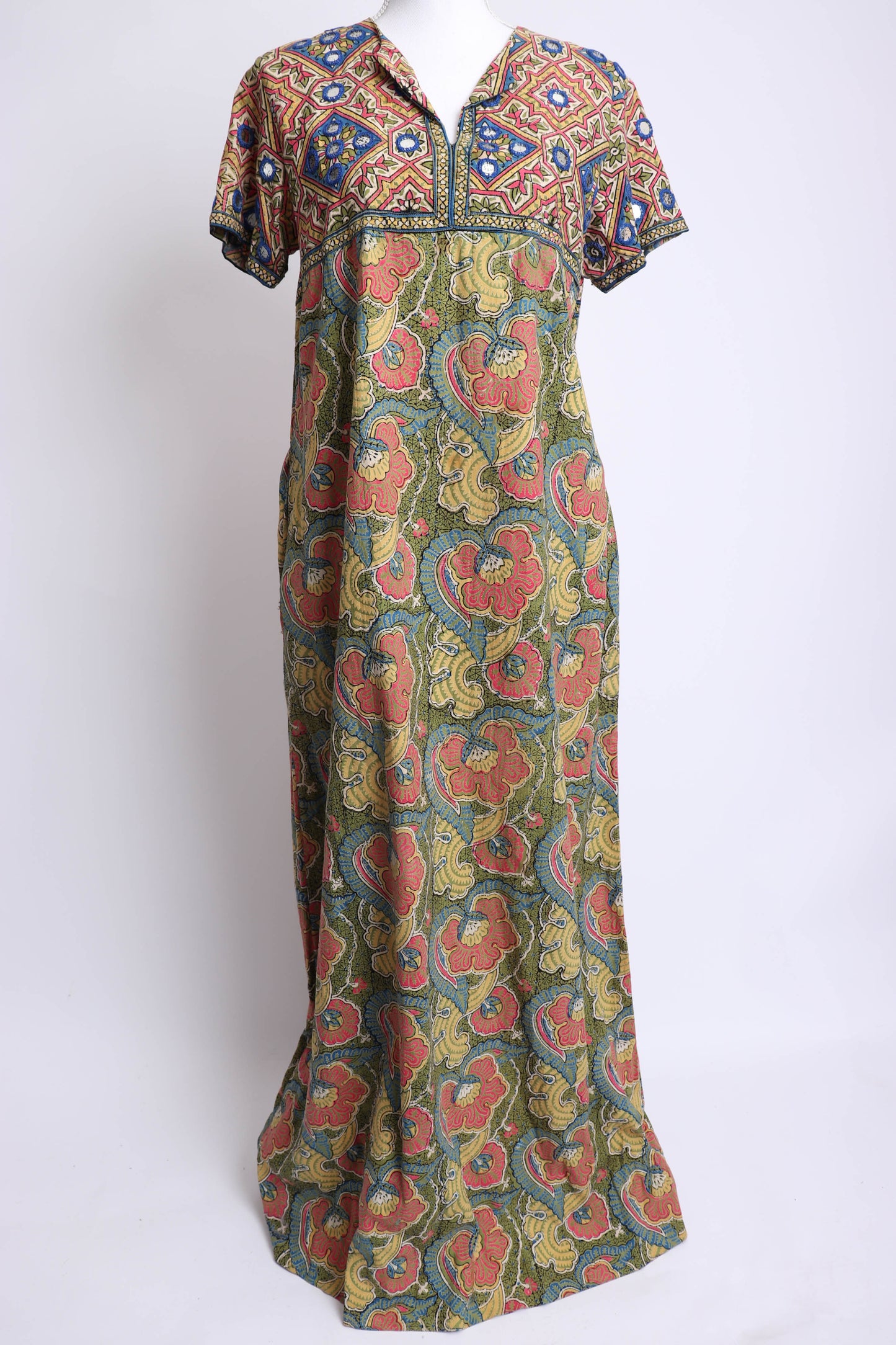 60's Batik Maxi Dress L/XL