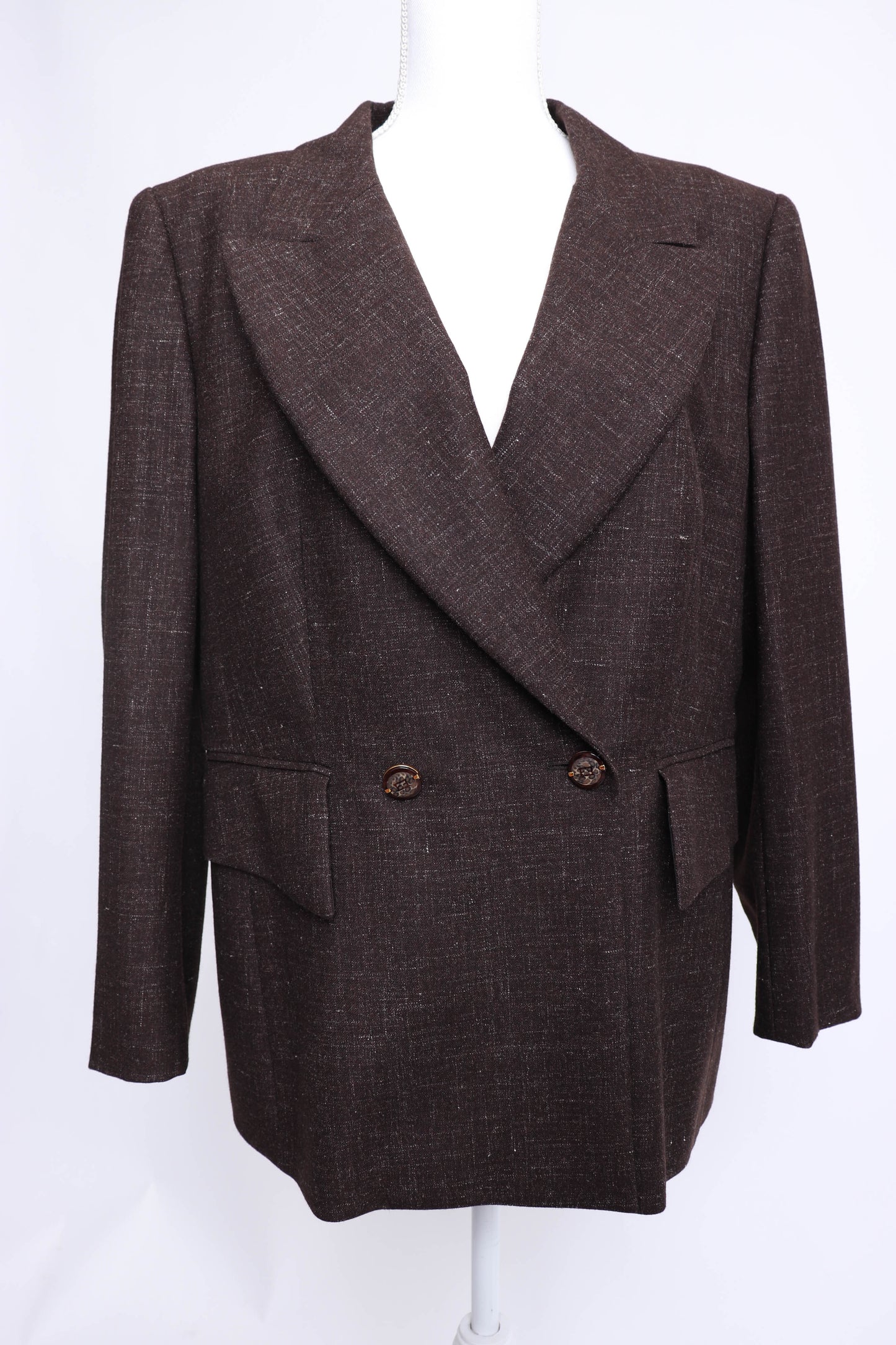 90's Escada Brown Wool Blazer L/XL