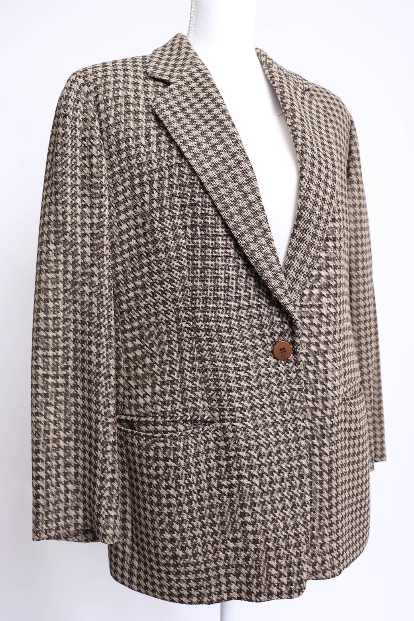 90's Armani Collezioni Brown Houndstooth Blazer L/XL