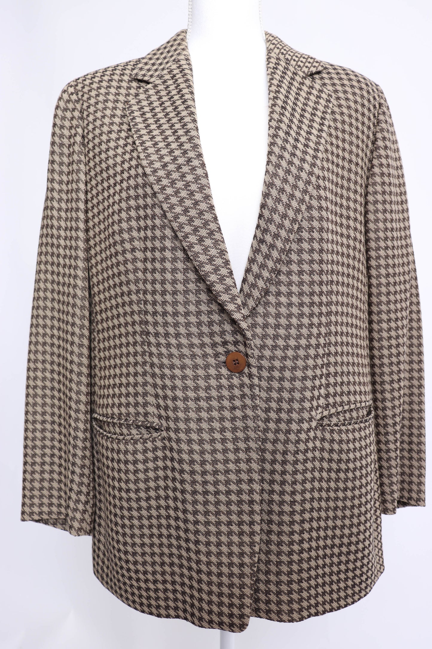 90's Armani Collezioni Brown Houndstooth Blazer L/XL