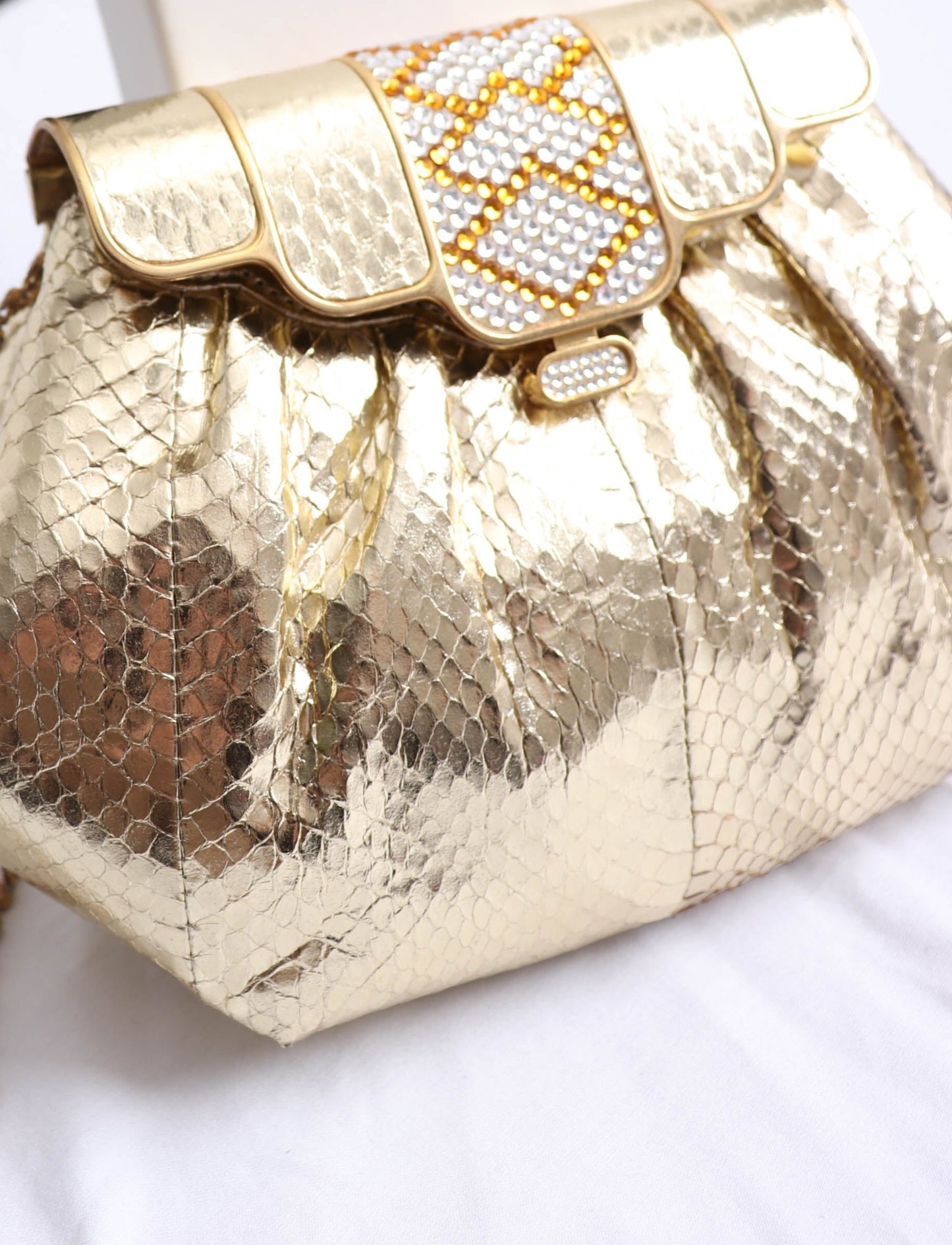 80's Gold Snakeskin Handbag