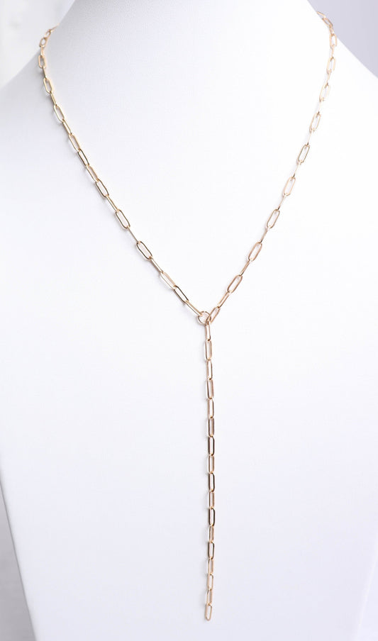 Small Gold Paperclip Necklace