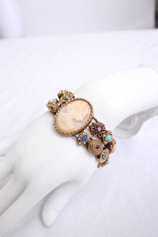 60's Goldette Slider Charm Bracelet